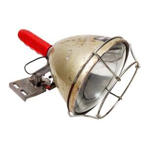 Vintage Portable Marine Spotlight Half Mile Ray Model 1075 Red Handle Steampunk